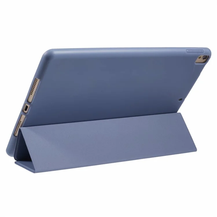 For iPad 10.2 (2021) / (2019) / (2020) / Pro 10.5-inch (2017) Case Tri-Fold Stand PU Leather + TPU Tablet Cover - Dark Blue-Cellmalls