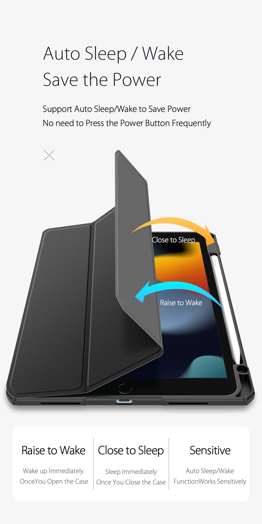 DUX DUCIS TOBY Series For Apple iPad (2025) / 10.9 (2022) TPU+PC+Leather Case Three-Fold Stand Tablet Cover with Pen Slot - Black-Cellmalls