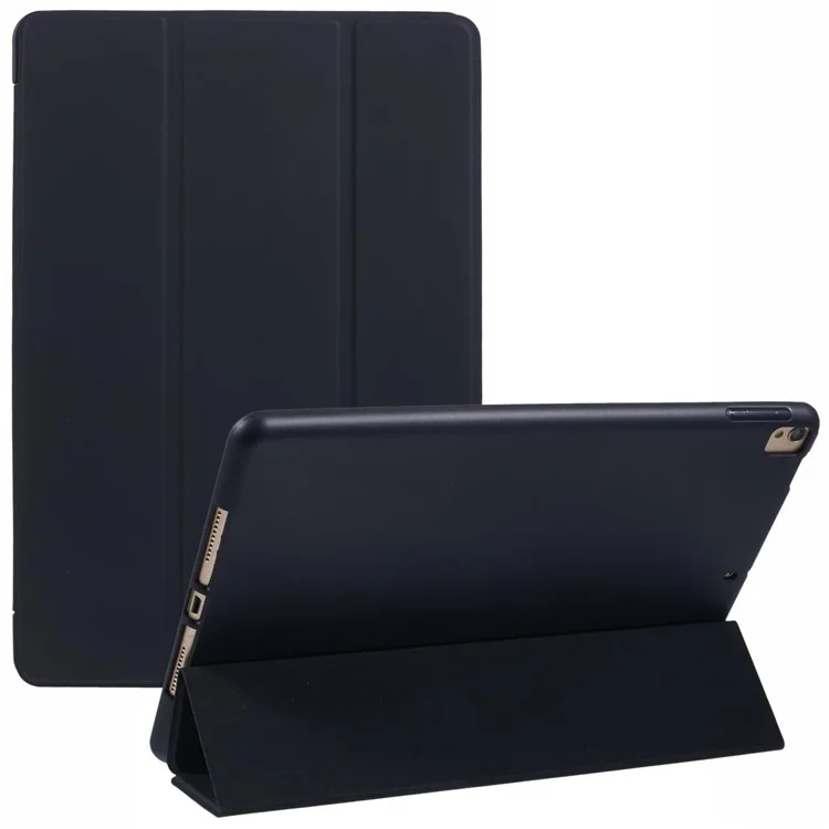 For iPad 10.2 (2021) / (2019) / (2020) / Pro 10.5-inch (2017) Case Tri-Fold Stand PU Leather + TPU Tablet Cover - Dark Blue-Cellmalls