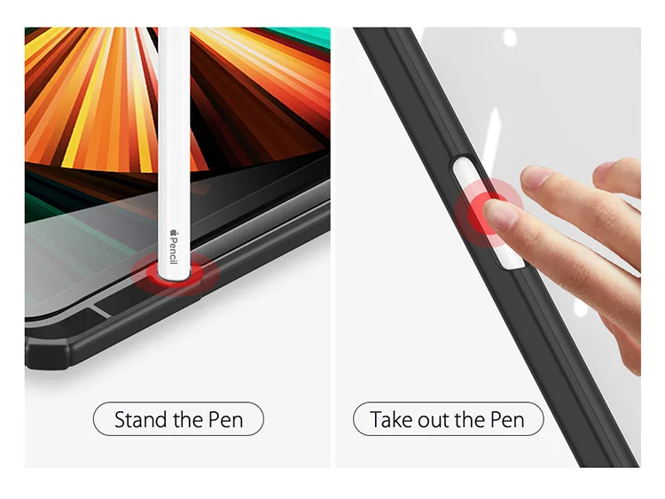 DUX DUCIS TOBY Series Tri-fold Stand Smart Premium Leather Tablet Case Cover for iPad Pro 12.9 (2022) / (2021) / (2020) / (2018) - Black-Cellmalls