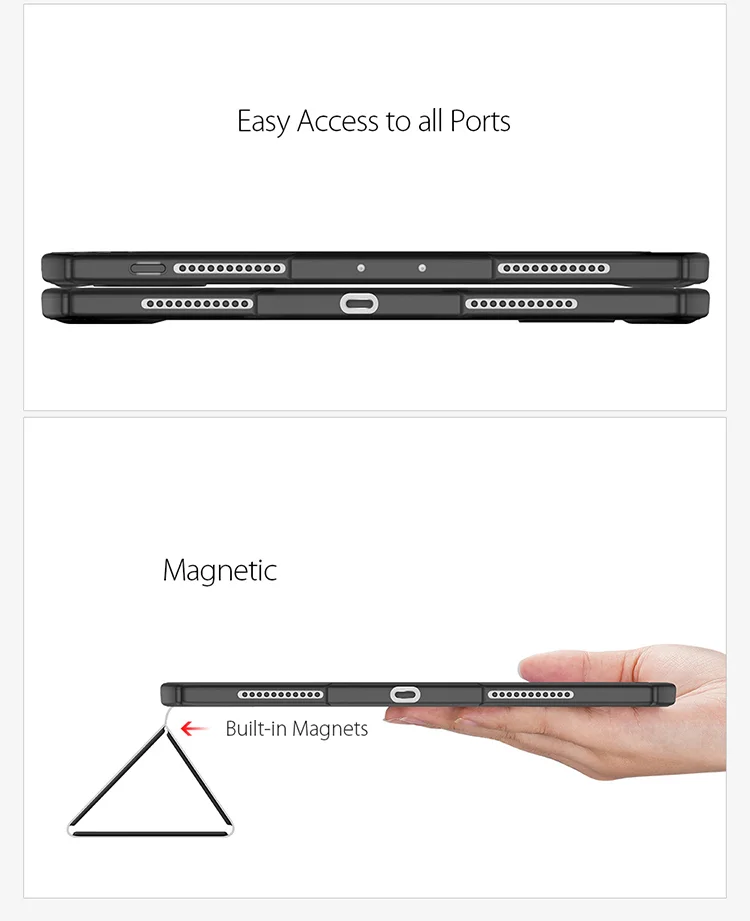 DUX DUCIS TOBY Series Tri-fold Stand Smart Premium Leather Tablet Case Cover for iPad Pro 12.9 (2022) / (2021) / (2020) / (2018) - Black-Cellmalls