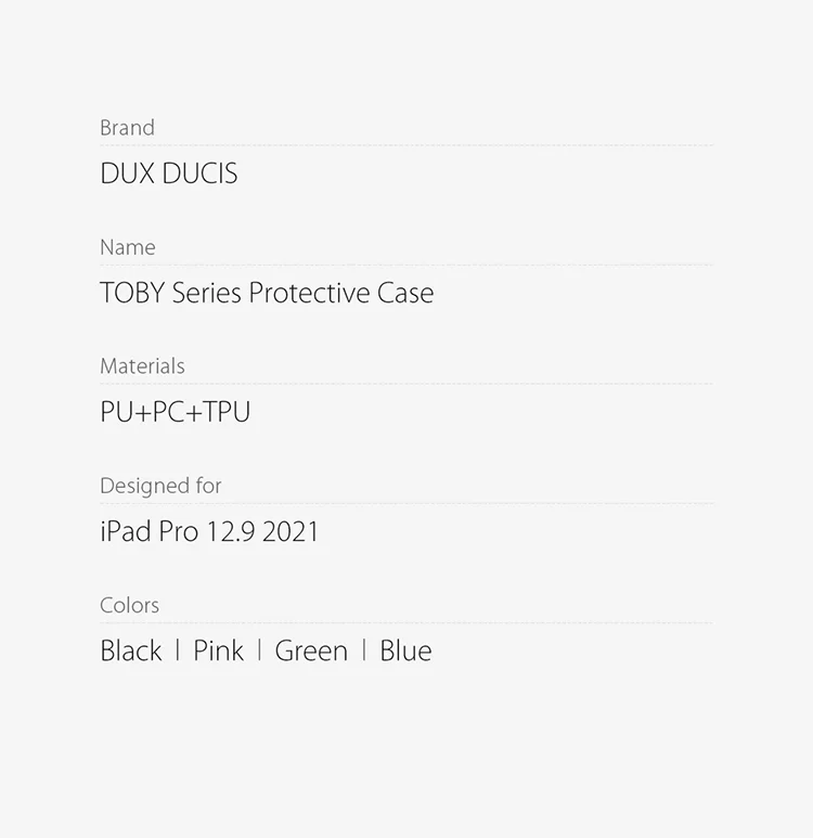 DUX DUCIS TOBY Series Tri-fold Stand Smart Premium Leather Tablet Case Cover for iPad Pro 12.9 (2022) / (2021) / (2020) / (2018) - Black-Cellmalls