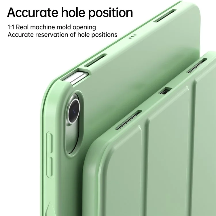 For iPad Air (2020) / (2022) Tablet Case Tri-fold Stand TPU+PU Leather Cover - Black-Cellmalls