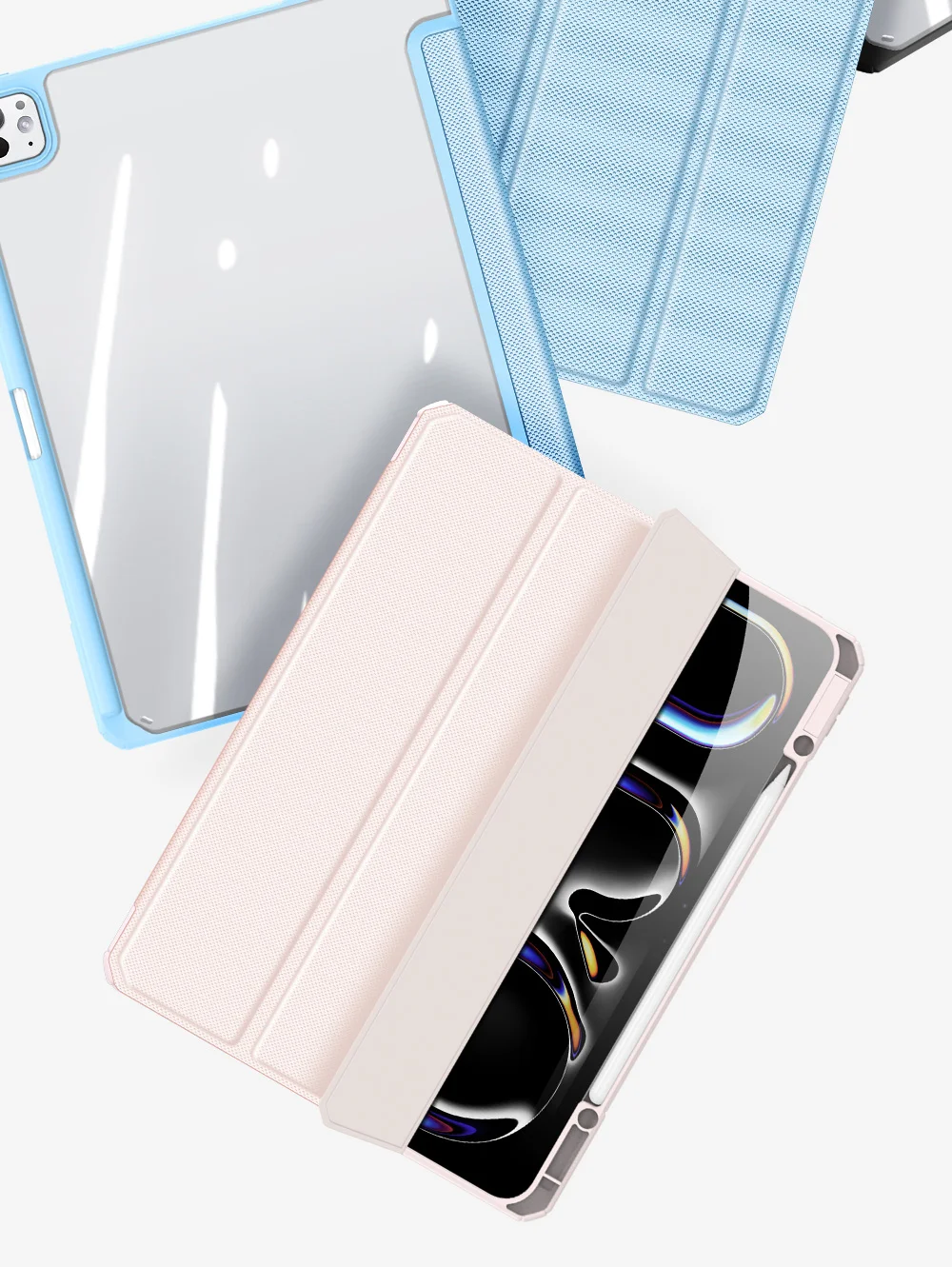 DUX DUCIS TOBY Series For iPad Pro 13 (2024) Case Auto Wake / Sleep PU Leather Tri-fold Stand Tablet Cover - Black-Cellmalls