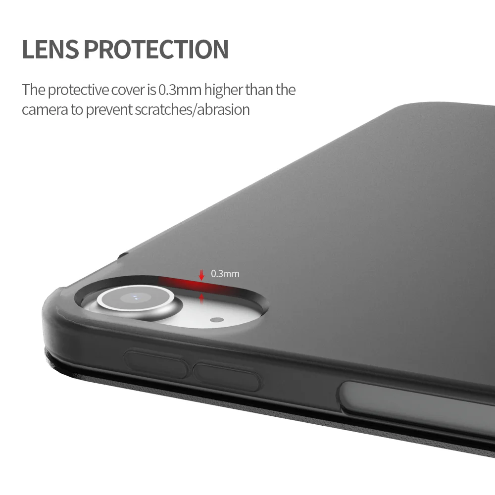 Tri-Fold Stand TPU + Leather Tablet Cover for iPad Air 11 (2025) / (2024) / Pro 11 (2018)//Air (2022) / Air (2020) - Black-Cellmalls