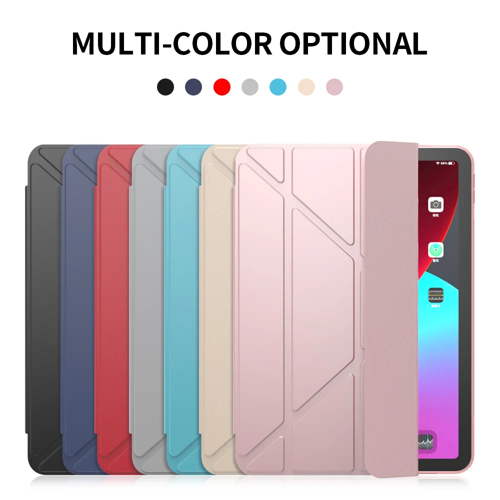 Tri-Fold Stand TPU + Leather Tablet Cover for iPad Air 11 (2025) / (2024) / Pro 11 (2018)//Air (2022) / Air (2020) - Black-Cellmalls