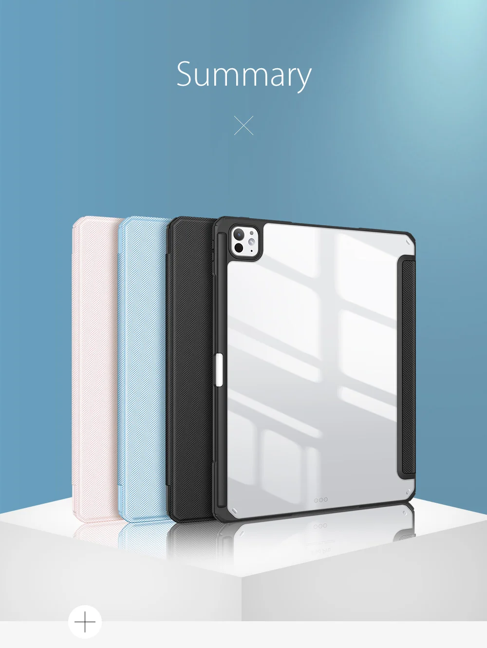 DUX DUCIS TOBY Series For iPad Pro 13 (2024) Case Auto Wake / Sleep PU Leather Tri-fold Stand Tablet Cover - Black-Cellmalls