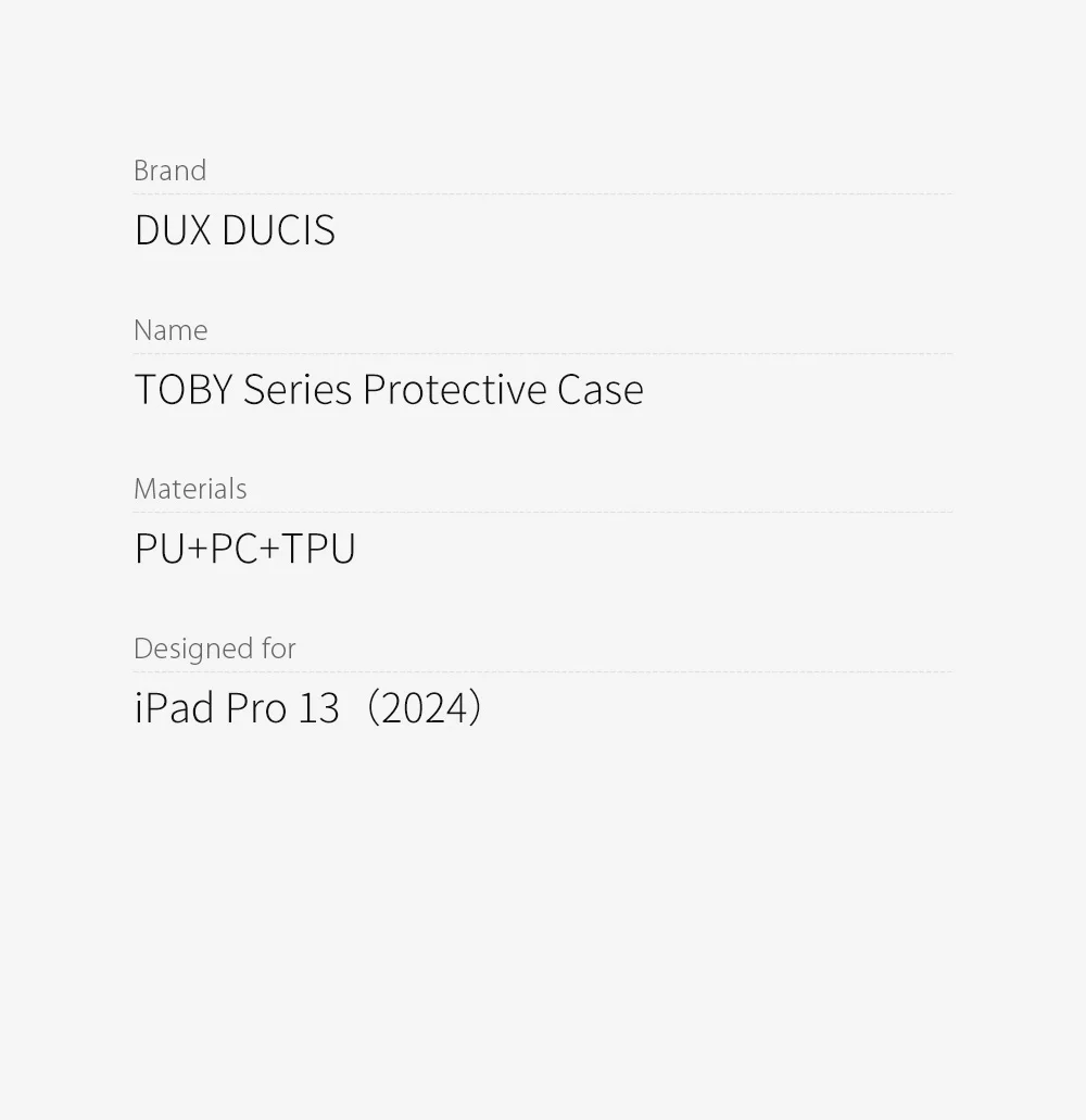 DUX DUCIS TOBY Series For iPad Pro 13 (2024) Case Auto Wake / Sleep PU Leather Tri-fold Stand Tablet Cover - Black-Cellmalls