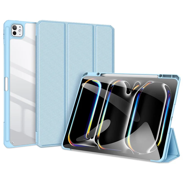 DUX DUCIS TOBY Series For iPad Pro 13 (2024) Case Auto Wake / Sleep PU Leather Tri-fold Stand Tablet Cover - Black-Cellmalls