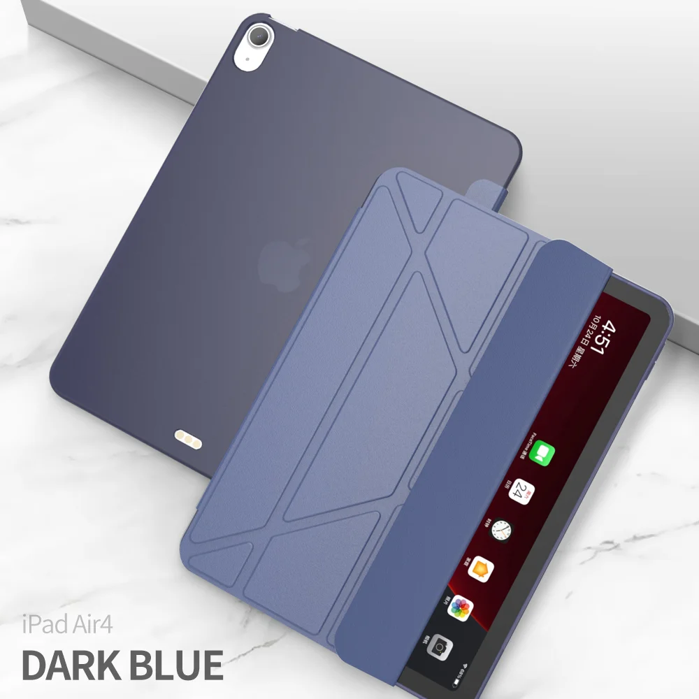 Tri-Fold Stand TPU + Leather Tablet Cover for iPad Air 11 (2025) / (2024) / Pro 11 (2018)//Air (2022) / Air (2020) - Black-Cellmalls