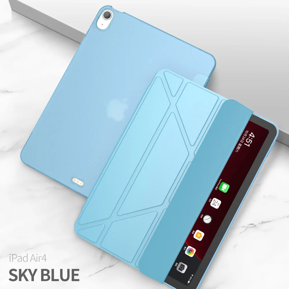 Tri-Fold Stand TPU + Leather Tablet Cover for iPad Air 11 (2025) / (2024) / Pro 11 (2018)//Air (2022) / Air (2020) - Black-Cellmalls