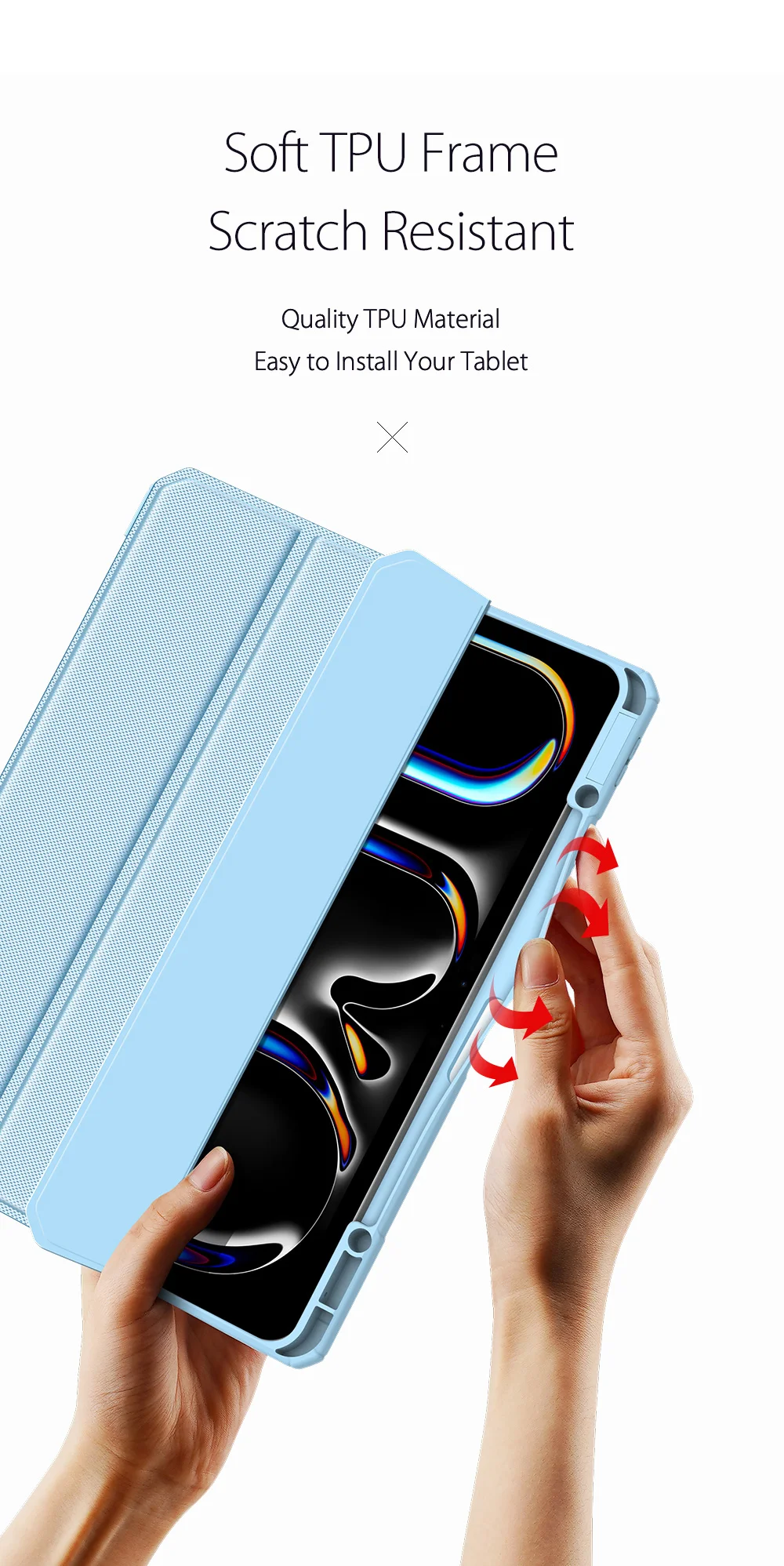 DUX DUCIS TOBY Series For iPad Pro 13 (2024) Case Auto Wake / Sleep PU Leather Tri-fold Stand Tablet Cover - Black-Cellmalls