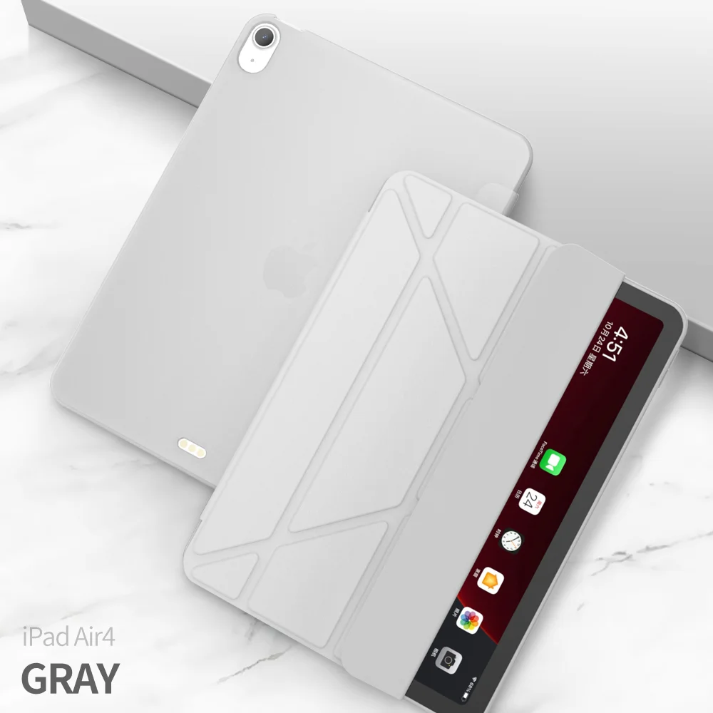 Tri-Fold Stand TPU + Leather Tablet Cover for iPad Air 11 (2025) / (2024) / Pro 11 (2018)//Air (2022) / Air (2020) - Black-Cellmalls