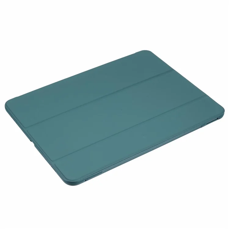 For iPad Pro 13 (2024) Case PU Leather Tri-Fold Stand Tablet Cover Auto Wake / Sleep - Midnight Green-Cellmalls