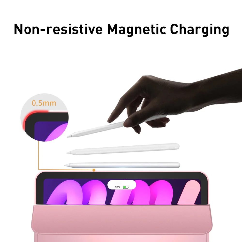 Tri-Fold Stand Design Drop-Resistant PU Leather Cover Inner TPU Tablet Case Shell for iPad mini (2024) / mini (2021) - Black-Cellmalls