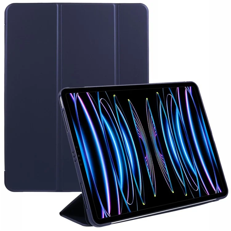 Tri-Fold Stand Smart Wake / Sleep TPU Leather Tablet Cover for iPad Air 13 (2025) / (2024) / Pro 12.9 (2022) (2021) (2020) - Black-Cellmalls