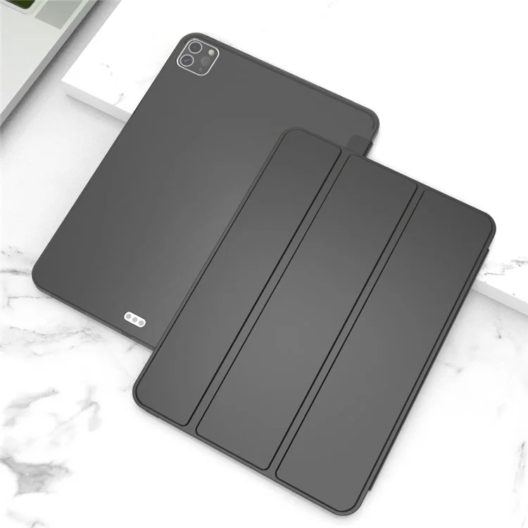 For iPad Pro 11 (2022) / (2021) / (2020) Tri-fold Stand Protective Cover Smart Wake / Sleep TPU Leather Tablet Case - Black-Cellmalls