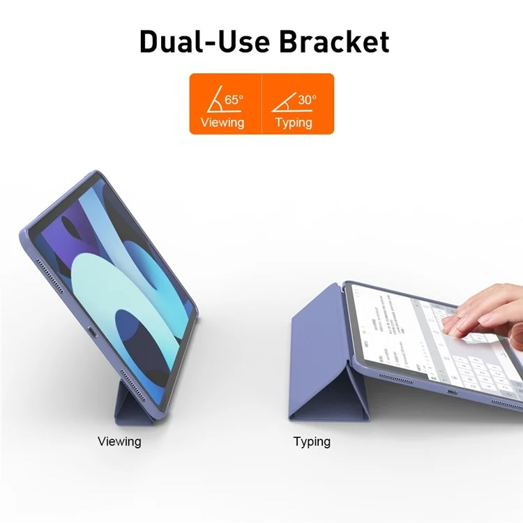 For iPad Pro 11 (2022) / (2021) / (2020) Tri-fold Stand Protective Cover Smart Wake / Sleep TPU Leather Tablet Case - Black-Cellmalls