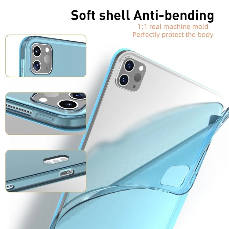 For iPad Pro 11 (2022) / (2021) / (2020) Tri-fold Stand Protective Cover Smart Wake / Sleep TPU Leather Tablet Case - Black-Cellmalls