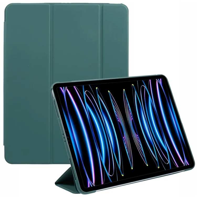 Tri-Fold Stand Smart Wake / Sleep TPU Leather Tablet Cover for iPad Air 13 (2025) / (2024) / Pro 12.9 (2022) (2021) (2020) - Black-Cellmalls