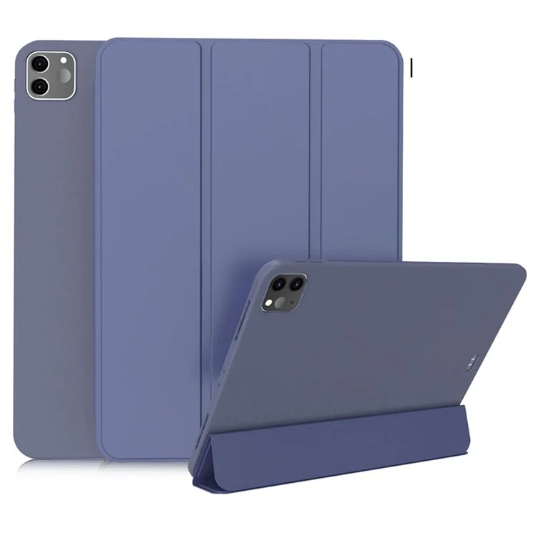 For iPad Pro 11 (2022) / (2021) / (2020) Tri-fold Stand Protective Cover Smart Wake / Sleep TPU Leather Tablet Case - Black-Cellmalls