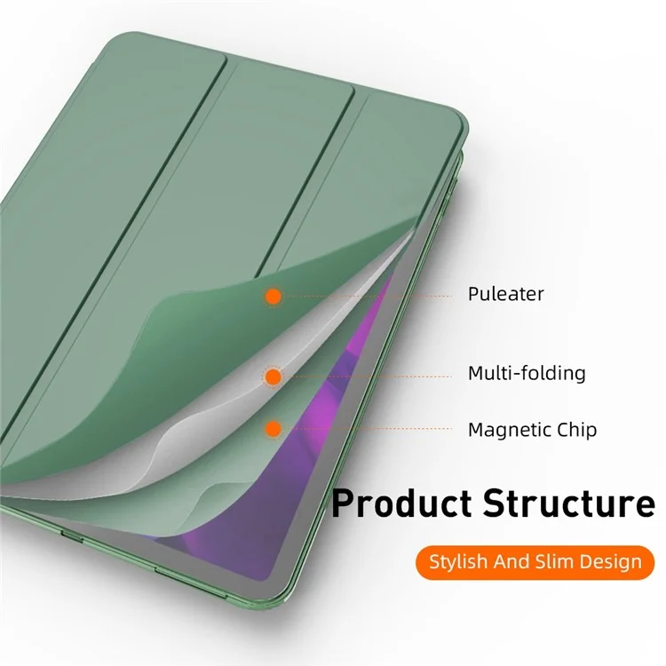 Auto Wake/Sleep Tri-fold Stand TPU Leather Tablet Protective Case Shell for iPad Pro 11-inch (2021) - Black-Cellmalls