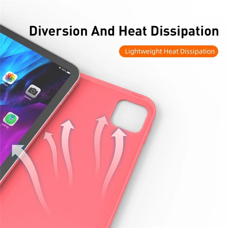 Auto Wake/Sleep Tri-fold Stand TPU Leather Tablet Protective Case Shell for iPad Pro 11-inch (2021) - Black-Cellmalls