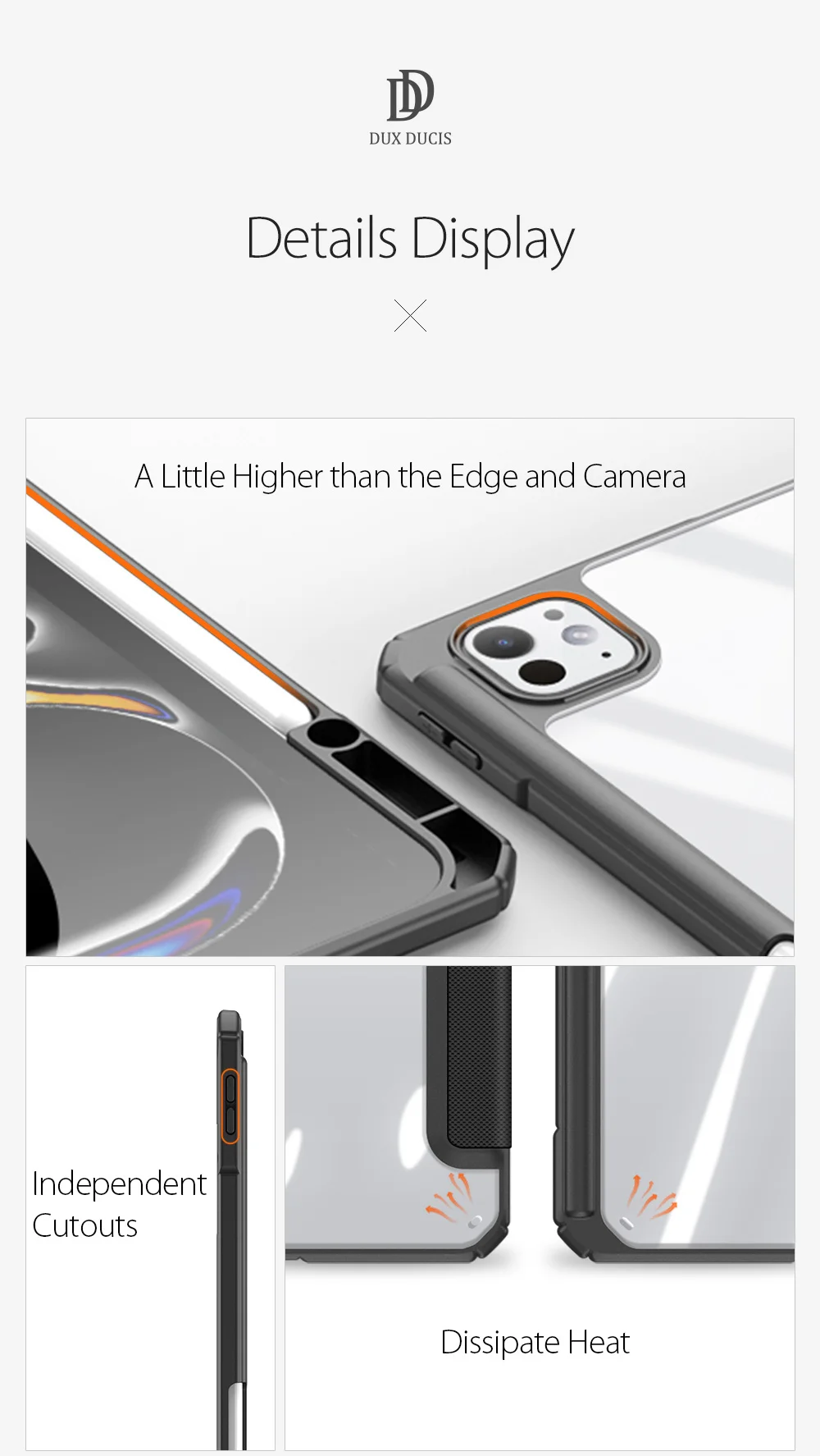 DUX DUCIS TOBY Series For iPad Pro 13 (2024) Case Auto Wake / Sleep PU Leather Tri-fold Stand Tablet Cover - Black-Cellmalls