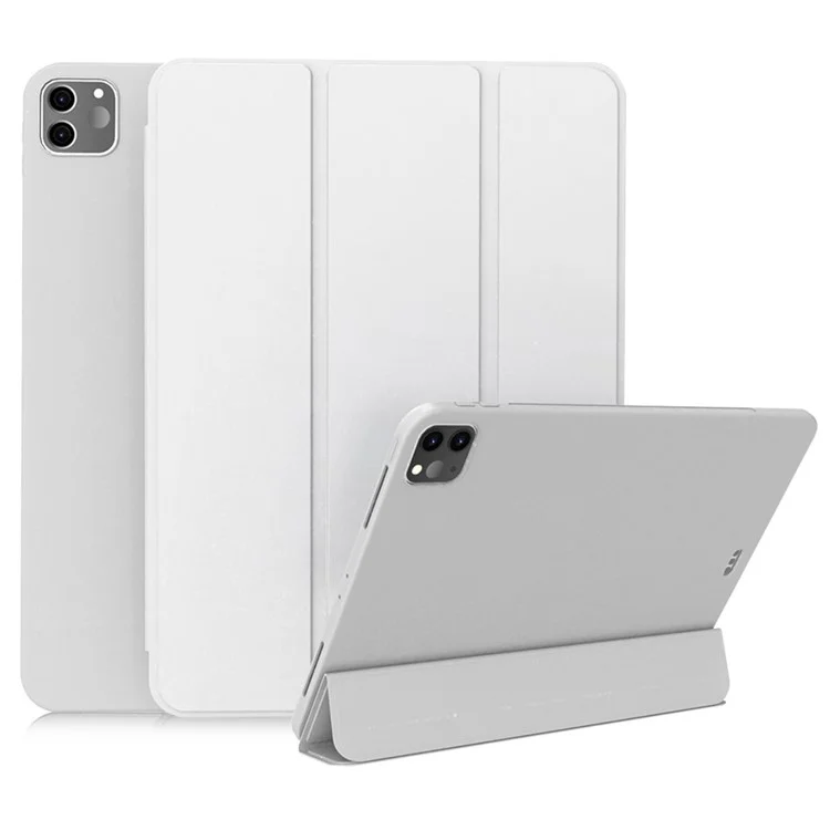 Auto Wake/Sleep Tri-fold Stand TPU Leather Tablet Protective Case Shell for iPad Pro 11-inch (2021) - Black-Cellmalls