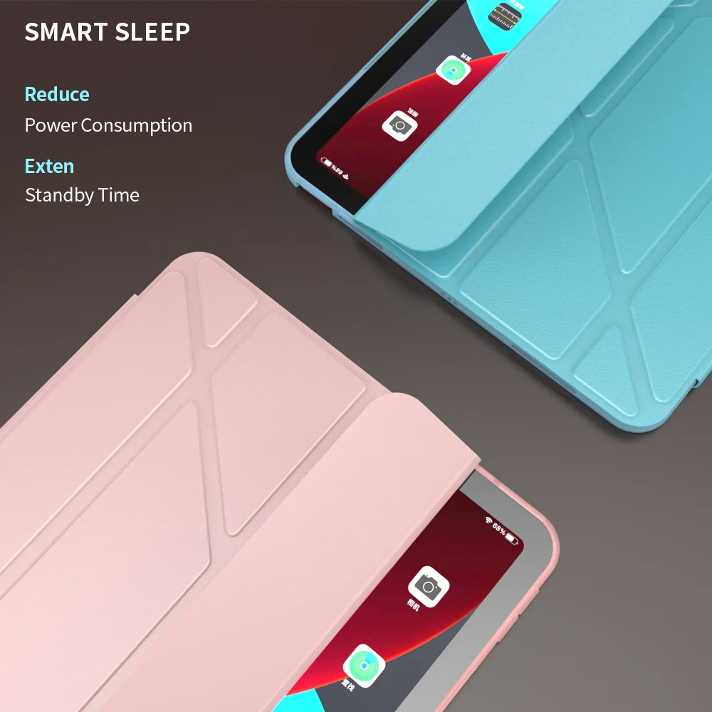 Tri-Fold Stand TPU + Leather Tablet Cover for iPad Air 11 (2025) / (2024) / Pro 11 (2018)//Air (2022) / Air (2020) - Black-Cellmalls