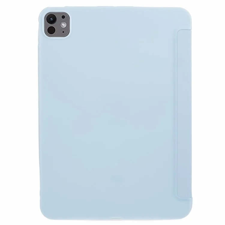 For iPad Pro 11 (2024) Case Tri-Fold Stand PU Leather + TPU Smart Cover - Baby Blue-Cellmalls