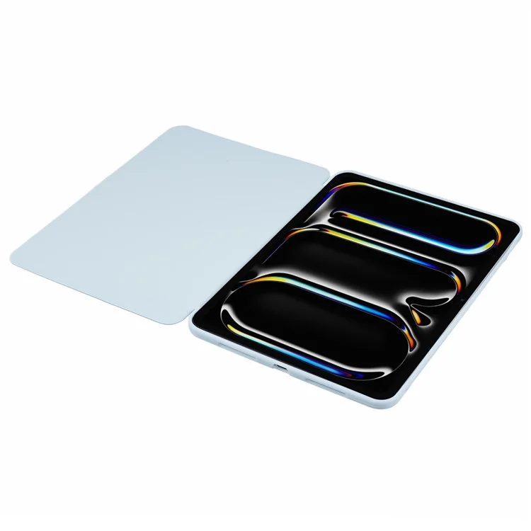 For iPad Pro 11 (2024) Case Tri-Fold Stand PU Leather + TPU Smart Cover - Baby Blue-Cellmalls