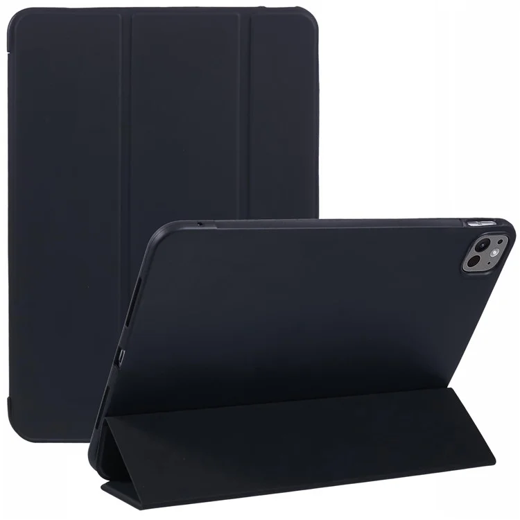 For iPad Pro 11 (2024) Case Tri-Fold Stand PU Leather + TPU Smart Cover - Baby Blue-Cellmalls