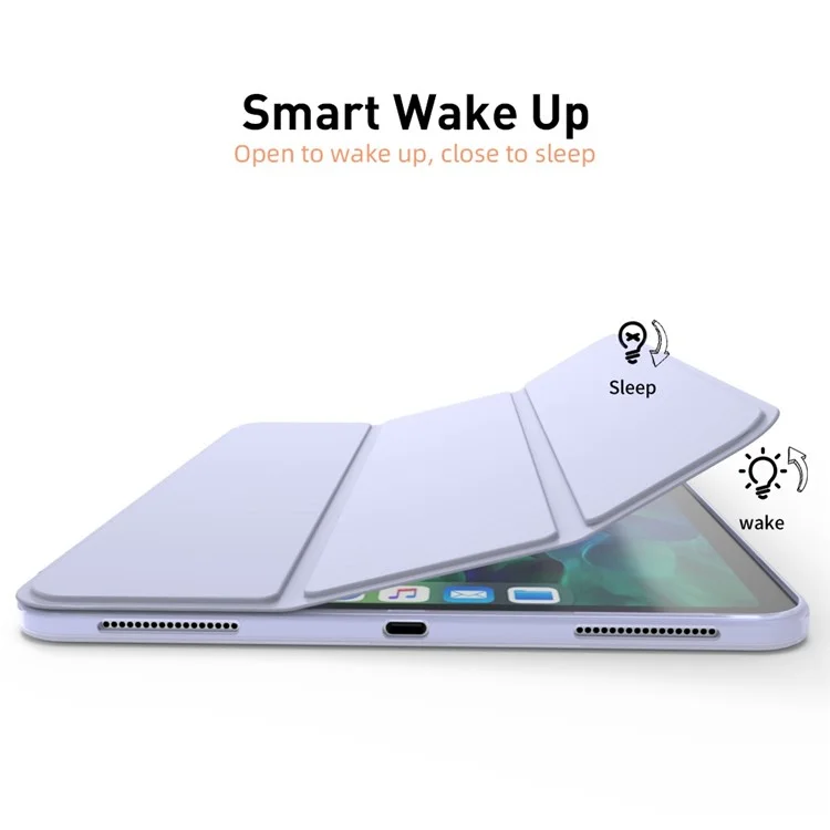 For iPad Pro 11 (2022) / (2021) / (2020) Tri-fold Stand Protective Cover Smart Wake / Sleep TPU Leather Tablet Case - Black-Cellmalls