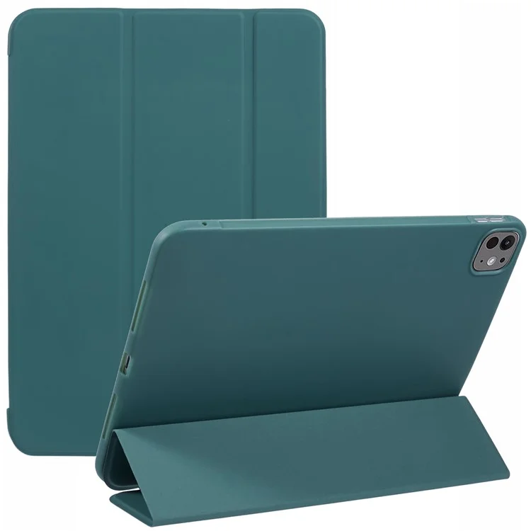 For iPad Pro 11 (2024) Case Tri-Fold Stand PU Leather + TPU Smart Cover - Baby Blue-Cellmalls