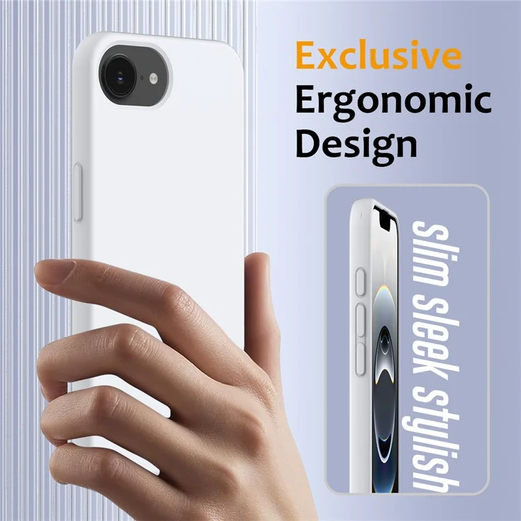 For iPhone 16e Case Compatible with MagSafe Anti-Drop Liquid Silicone Phone Cover - White-Cellmalls