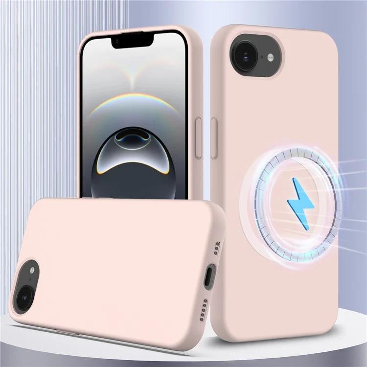 For iPhone 16e Case Compatible with MagSafe Anti-Drop Liquid Silicone Phone Cover - White-Cellmalls