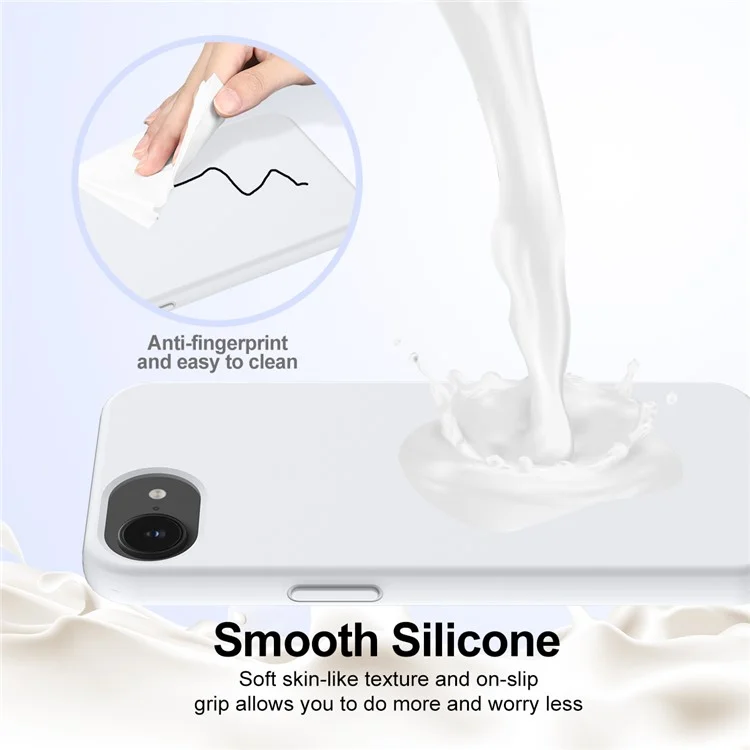 For iPhone 16e Case Compatible with MagSafe Anti-Drop Liquid Silicone Phone Cover - White-Cellmalls