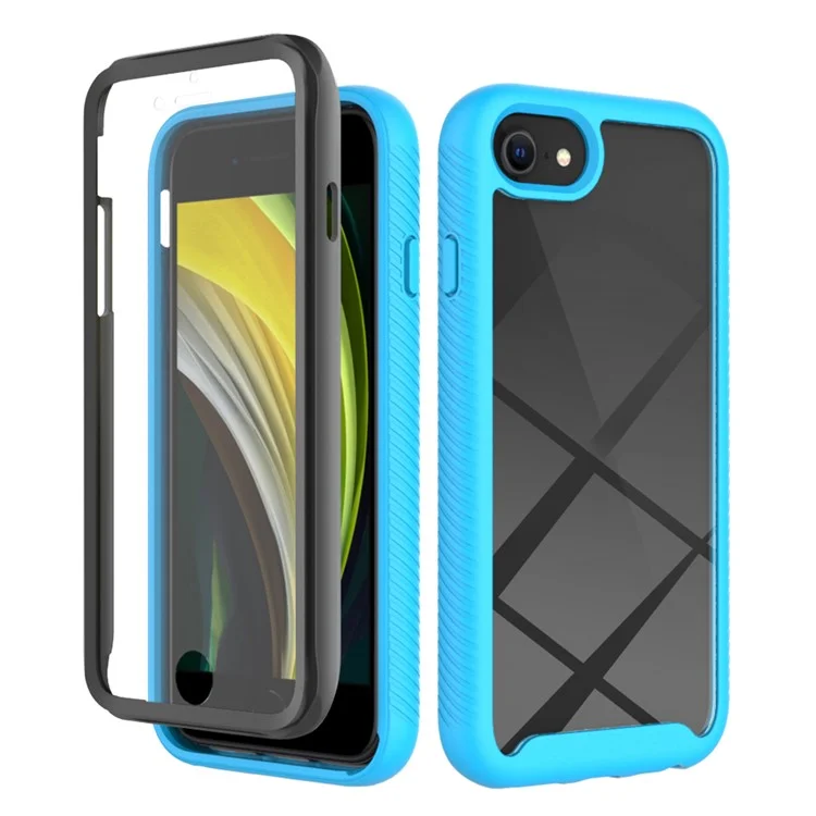 For iPhone 16e Case PC + TPU Phone Clear Back Cover with PET Screen Film - Black-Cellmalls