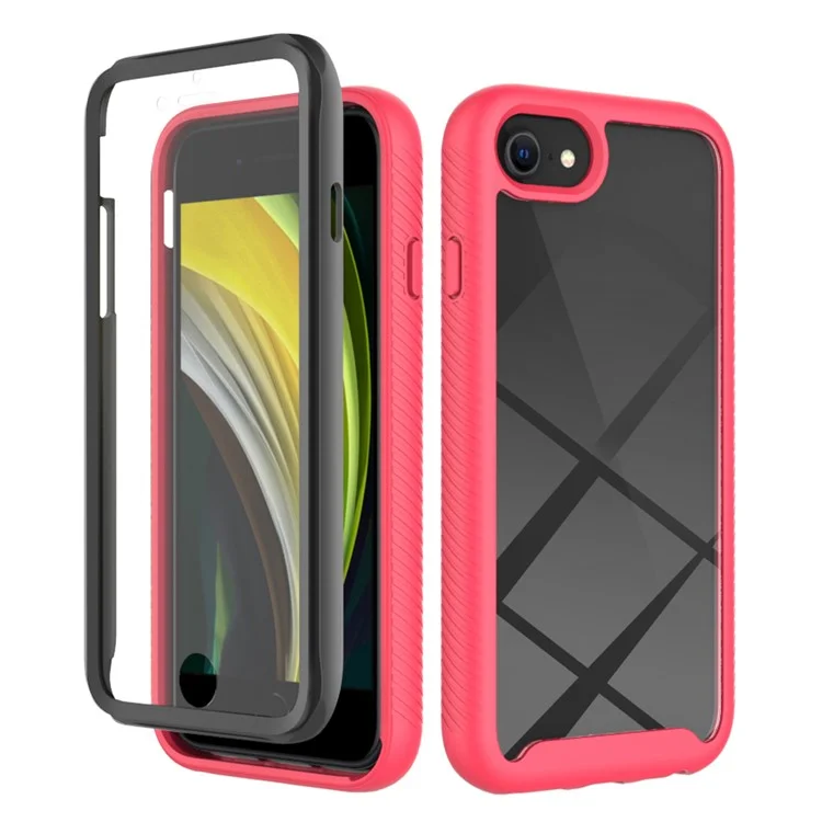 For iPhone 16e Case PC + TPU Phone Clear Back Cover with PET Screen Film - Black-Cellmalls