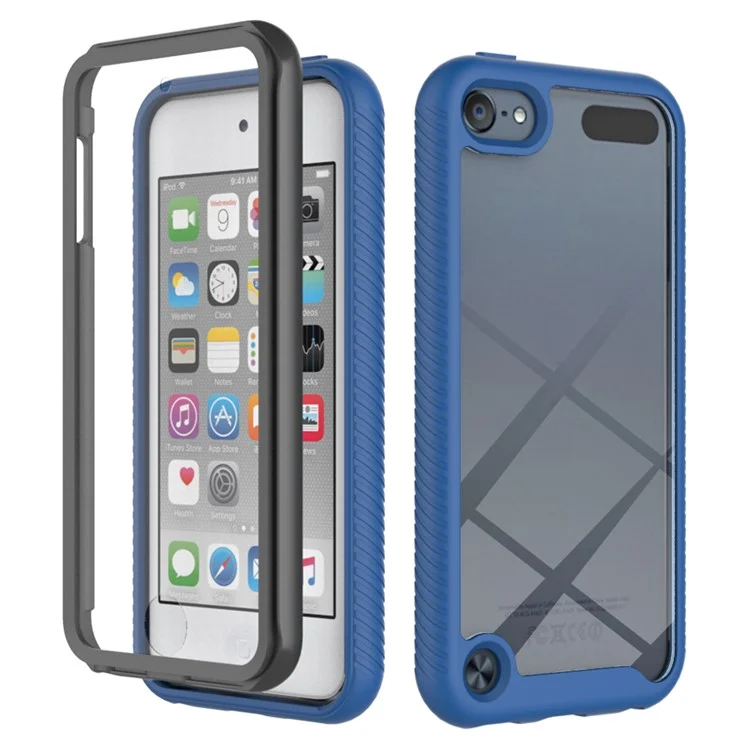 Full Coverage PC + TPU Hybrid Case Phone Shell with PET Screen Protector for iPod Touch (2019)/ 6/5 - Purple-Cellmalls