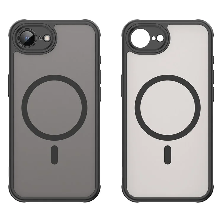 For iPhone 16e Case Magnetic Anti Drop PC + TPU Phone Cover Compatible with Magsafe - Black-Cellmalls