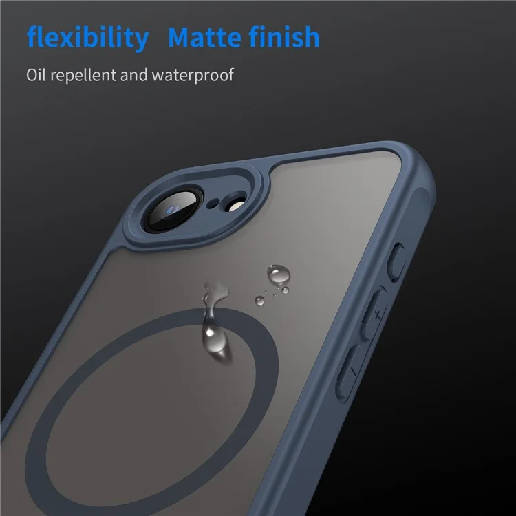 For iPhone 16e Case Magnetic Anti Drop PC + TPU Phone Cover Compatible with Magsafe - Blue-Cellmalls