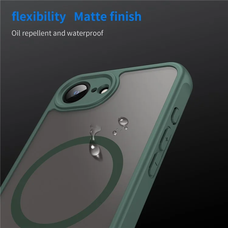 For iPhone 16e Case Magnetic Anti Drop PC + TPU Phone Cover Compatible with Magsafe - Green-Cellmalls