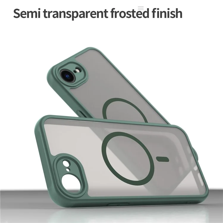For iPhone 16e Case Magnetic Anti Drop PC + TPU Phone Cover Compatible with Magsafe - Green-Cellmalls