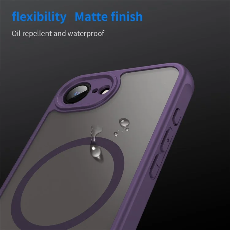 For iPhone 16e Case Magnetic Anti Drop PC + TPU Phone Cover Compatible with Magsafe - Purple-Cellmalls