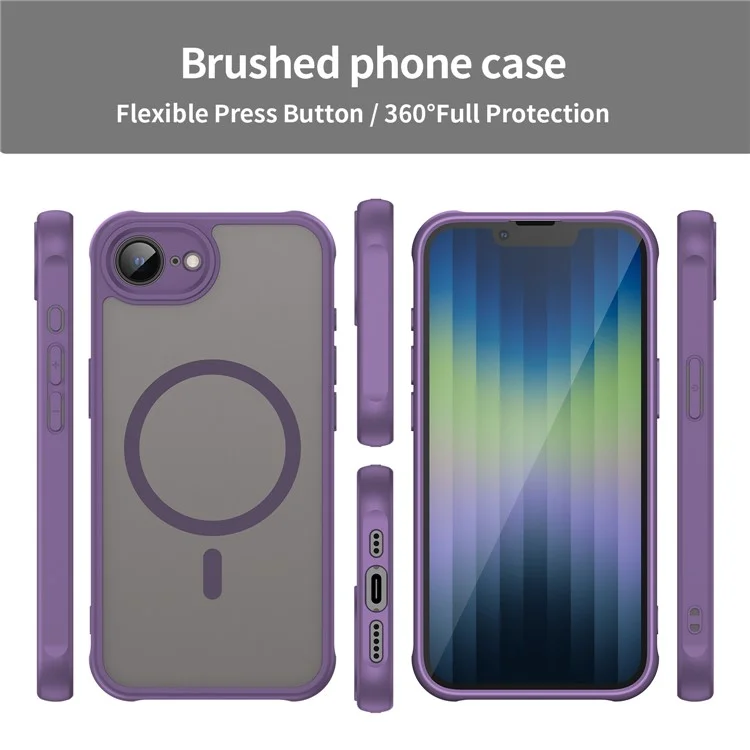 For iPhone 16e Case Magnetic Anti Drop PC + TPU Phone Cover Compatible with Magsafe - Purple-Cellmalls