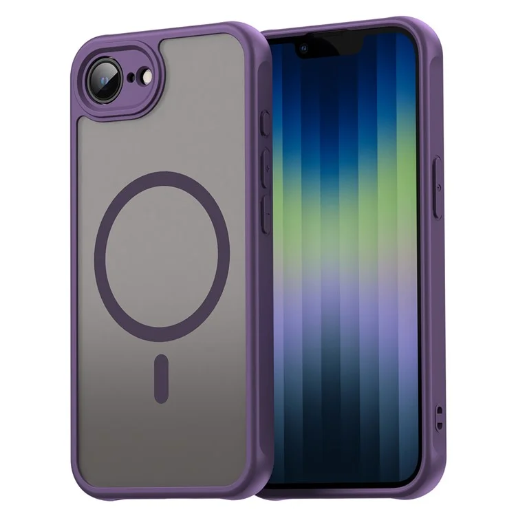For iPhone 16e Case Magnetic Anti Drop PC + TPU Phone Cover Compatible with Magsafe - Purple-Cellmalls