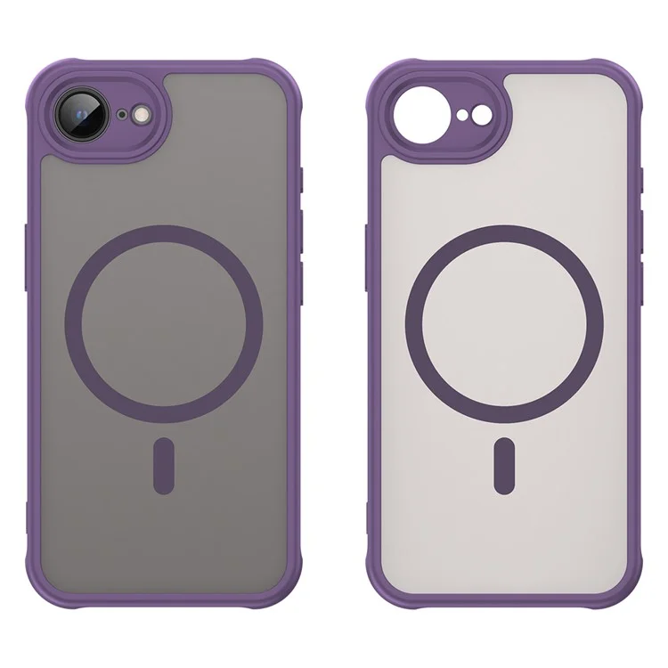 For iPhone 16e Case Magnetic Anti Drop PC + TPU Phone Cover Compatible with Magsafe - Purple-Cellmalls