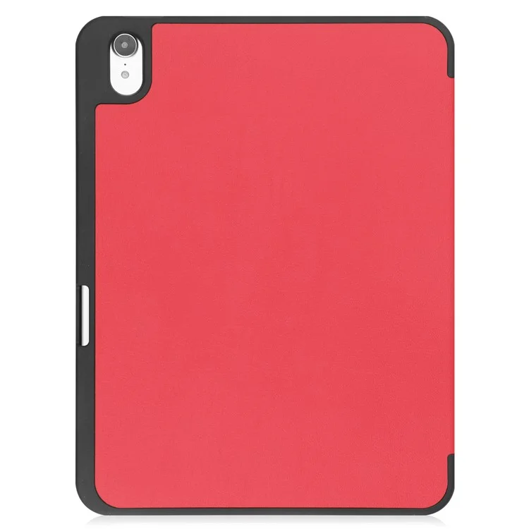 For iPad (2025) / 10.9 (2022) Stand Case Shock-Absorbent Leather Tablet Cover with Pen Slot - Red-Cellmalls